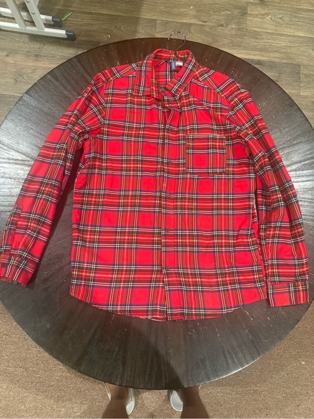 Red Plaid Mens Button-Up Shirt